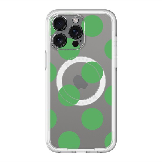 スリムプロテクションプレミアムケース with MagSafe［ シンプルドット - Green ］