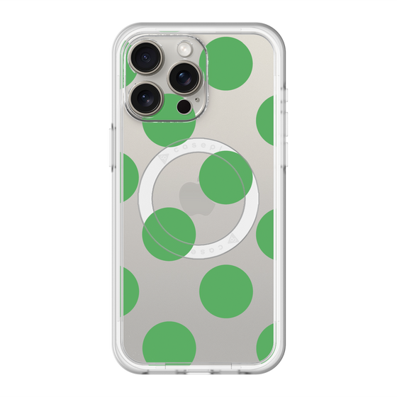 スリムプロテクションプレミアムケース with MagSafe［ シンプルドット - Green ］