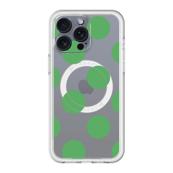 スリムプロテクションプレミアムケース with MagSafe［ シンプルドット - Green ］