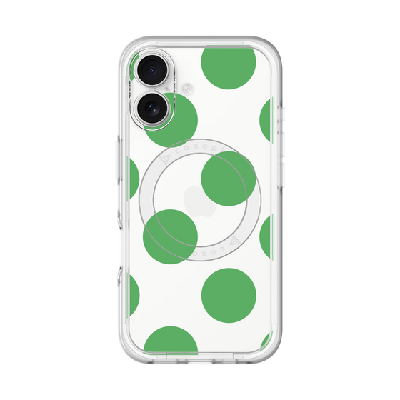 スリムプロテクションプレミアムケース with MagSafe［ シンプルドット - Green ］