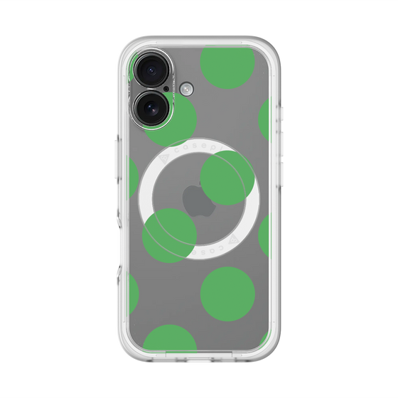 スリムプロテクションプレミアムケース with MagSafe［ シンプルドット - Green ］