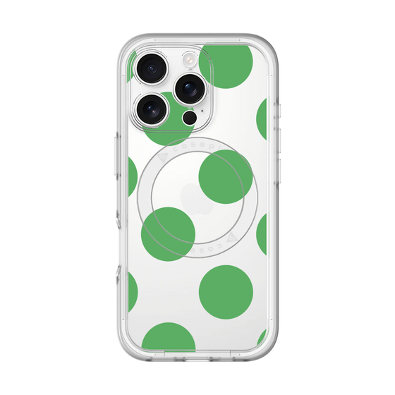 スリムプロテクションプレミアムケース with MagSafe［ シンプルドット - Green ］