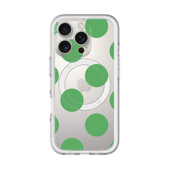 スリムプロテクションプレミアムケース with MagSafe［ シンプルドット - Green ］