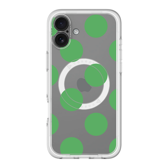 スリムプロテクションプレミアムケース with MagSafe［ シンプルドット - Green ］