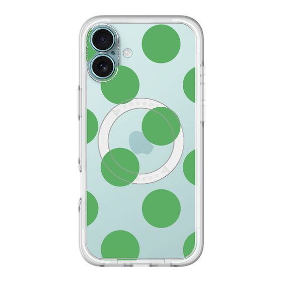 スリムプロテクションプレミアムケース with MagSafe［ シンプルドット - Green ］