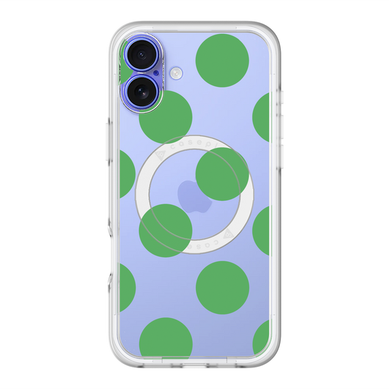 スリムプロテクションプレミアムケース with MagSafe［ シンプルドット - Green ］