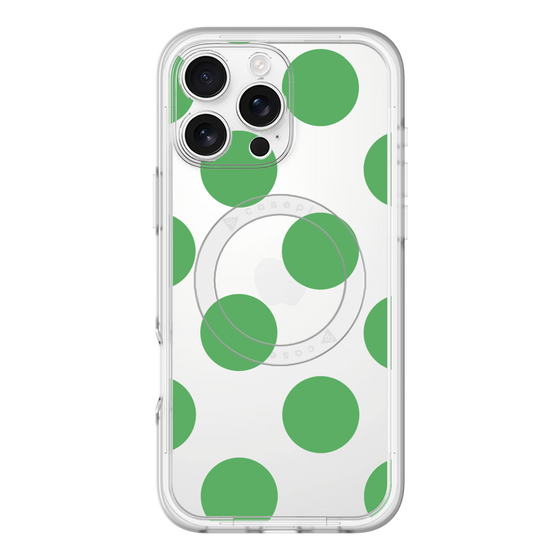 スリムプロテクションプレミアムケース with MagSafe［ シンプルドット - Green ］