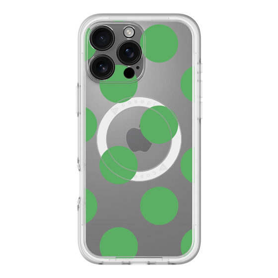 スリムプロテクションプレミアムケース with MagSafe［ シンプルドット - Green ］
