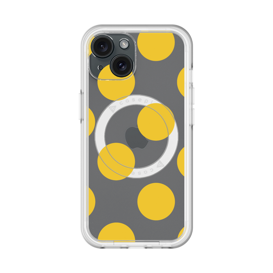 スリムプロテクションプレミアムケース with MagSafe［ シンプルドット - Yellow ］