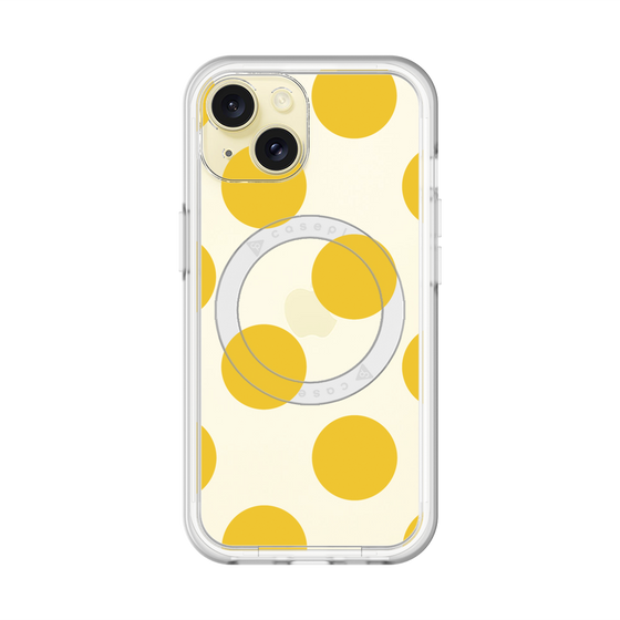 スリムプロテクションプレミアムケース with MagSafe［ シンプルドット - Yellow ］