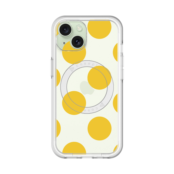スリムプロテクションプレミアムケース with MagSafe［ シンプルドット - Yellow ］