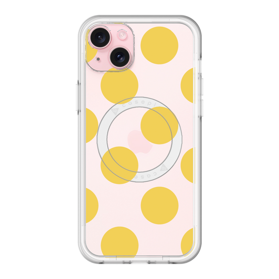 スリムプロテクションプレミアムケース with MagSafe［ シンプルドット - Yellow ］