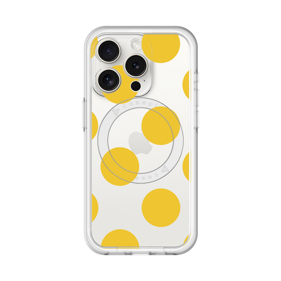 スリムプロテクションプレミアムケース with MagSafe［ シンプルドット - Yellow ］
