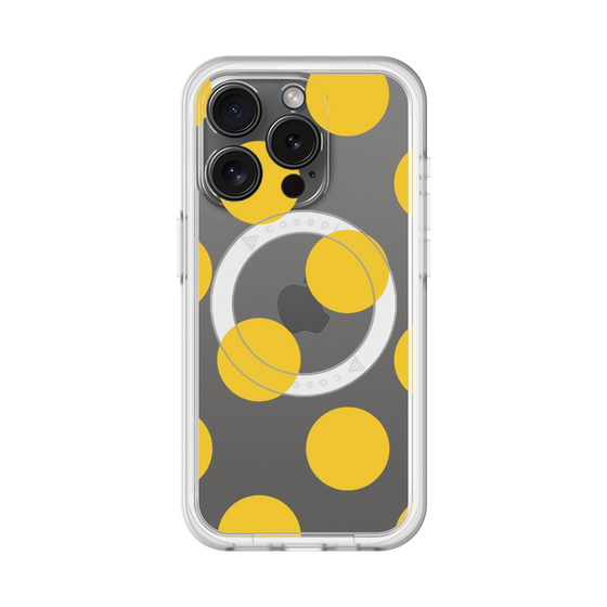 スリムプロテクションプレミアムケース with MagSafe［ シンプルドット - Yellow ］
