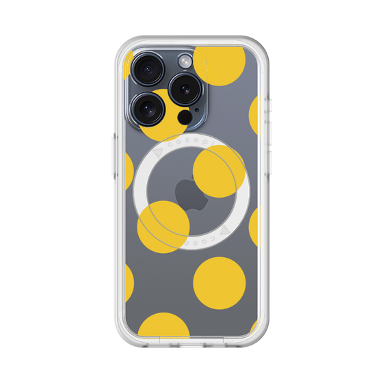 スリムプロテクションプレミアムケース with MagSafe［ シンプルドット - Yellow ］