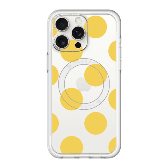 スリムプロテクションプレミアムケース with MagSafe［ シンプルドット - Yellow ］