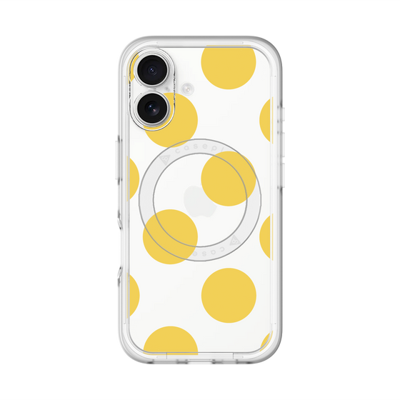 スリムプロテクションプレミアムケース with MagSafe［ シンプルドット - Yellow ］