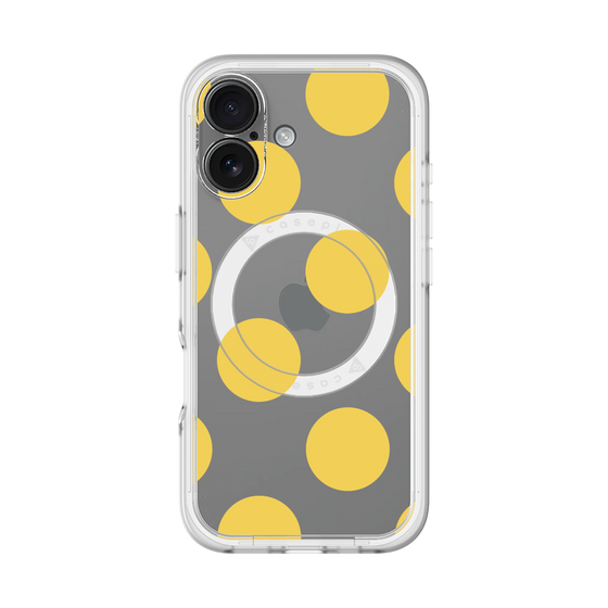 スリムプロテクションプレミアムケース with MagSafe［ シンプルドット - Yellow ］