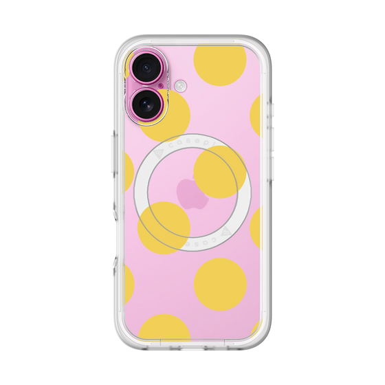 スリムプロテクションプレミアムケース with MagSafe［ シンプルドット - Yellow ］
