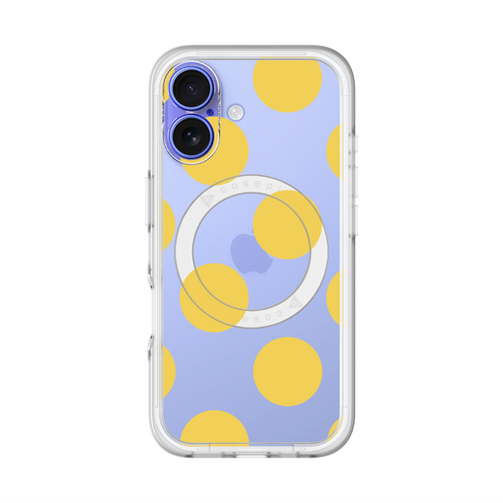 スリムプロテクションプレミアムケース with MagSafe［ シンプルドット - Yellow ］