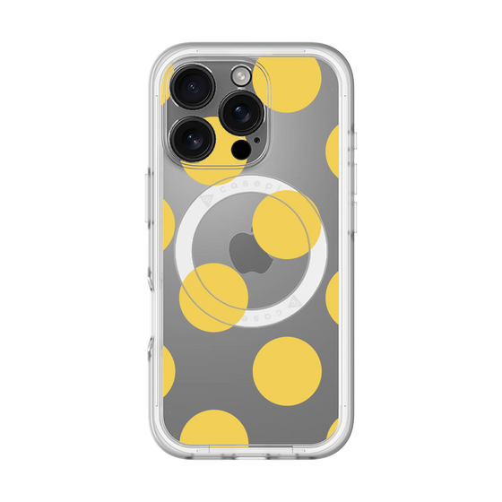 スリムプロテクションプレミアムケース with MagSafe［ シンプルドット - Yellow ］