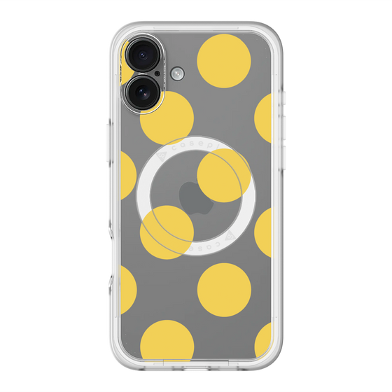 スリムプロテクションプレミアムケース with MagSafe［ シンプルドット - Yellow ］