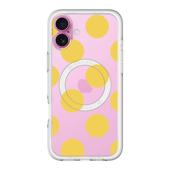 スリムプロテクションプレミアムケース with MagSafe［ シンプルドット - Yellow ］