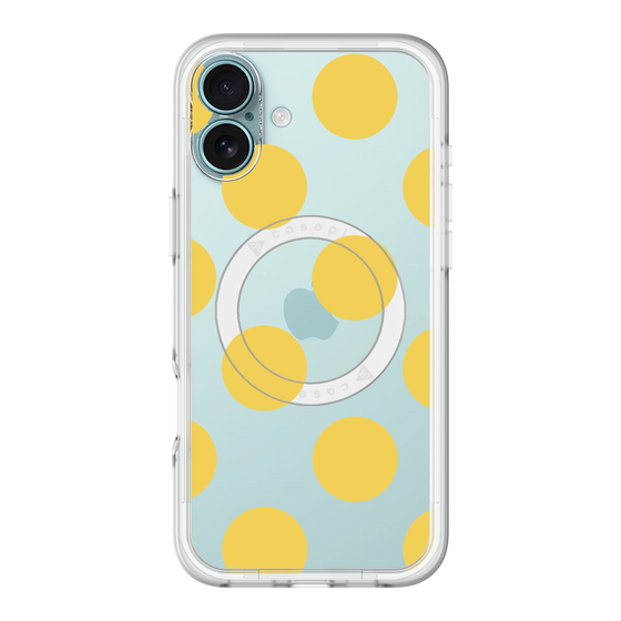 スリムプロテクションプレミアムケース with MagSafe［ シンプルドット - Yellow ］