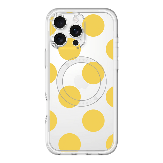 スリムプロテクションプレミアムケース with MagSafe［ シンプルドット - Yellow ］