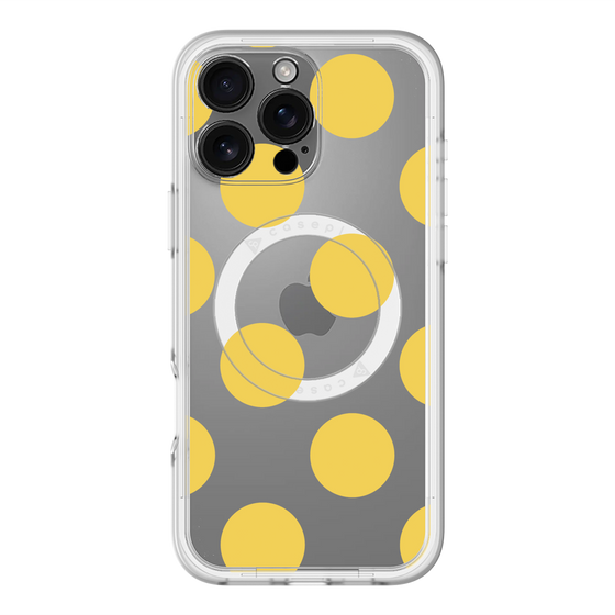 スリムプロテクションプレミアムケース with MagSafe［ シンプルドット - Yellow ］