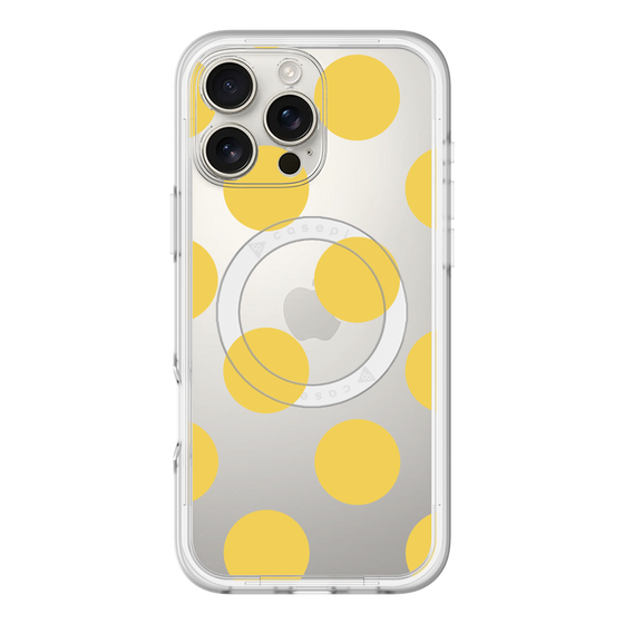 スリムプロテクションプレミアムケース with MagSafe［ シンプルドット - Yellow ］