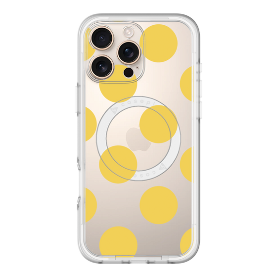 スリムプロテクションプレミアムケース with MagSafe［ シンプルドット - Yellow ］