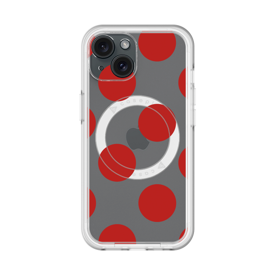 スリムプロテクションプレミアムケース with MagSafe［ シンプルドット - Red ］