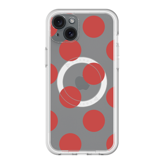 スリムプロテクションプレミアムケース with MagSafe［ シンプルドット - Red ］