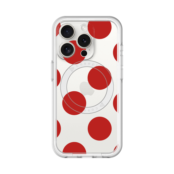 スリムプロテクションプレミアムケース with MagSafe［ シンプルドット - Red ］