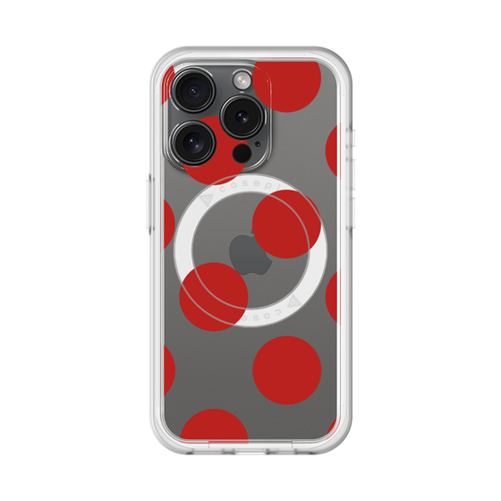 スリムプロテクションプレミアムケース with MagSafe［ シンプルドット - Red ］