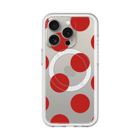 スリムプロテクションプレミアムケース with MagSafe［ シンプルドット - Red ］