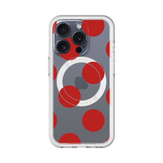 スリムプロテクションプレミアムケース with MagSafe［ シンプルドット - Red ］