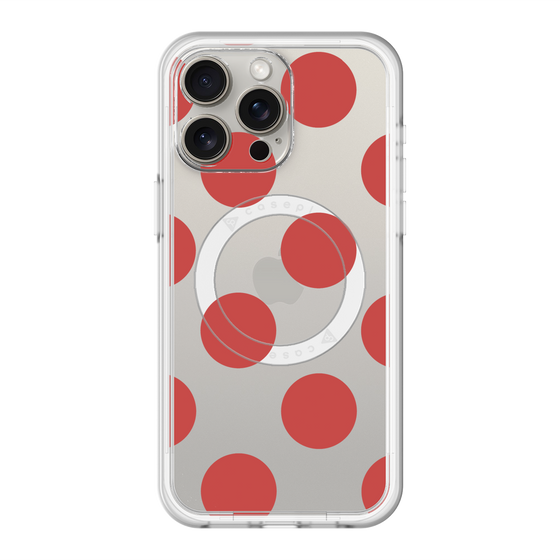 スリムプロテクションプレミアムケース with MagSafe［ シンプルドット - Red ］