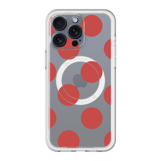 スリムプロテクションプレミアムケース with MagSafe［ シンプルドット - Red ］