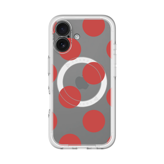 スリムプロテクションプレミアムケース with MagSafe［ シンプルドット - Red ］