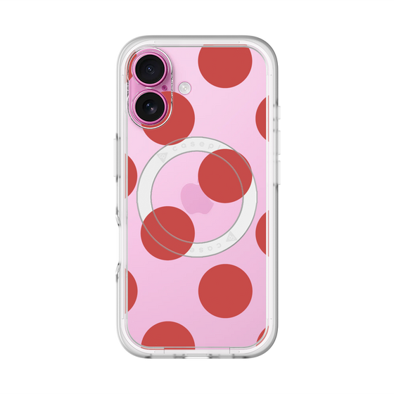スリムプロテクションプレミアムケース with MagSafe［ シンプルドット - Red ］