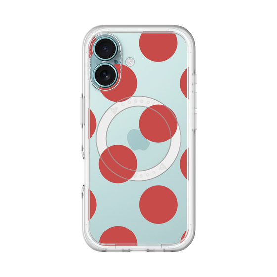 スリムプロテクションプレミアムケース with MagSafe［ シンプルドット - Red ］