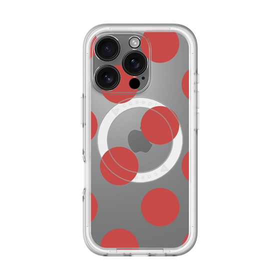 スリムプロテクションプレミアムケース with MagSafe［ シンプルドット - Red ］