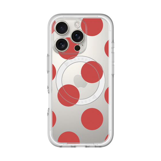 スリムプロテクションプレミアムケース with MagSafe［ シンプルドット - Red ］