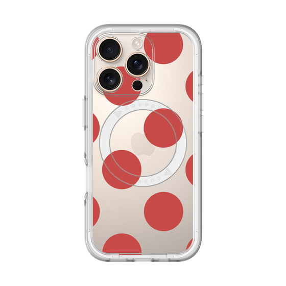 スリムプロテクションプレミアムケース with MagSafe［ シンプルドット - Red ］