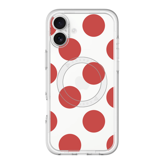 スリムプロテクションプレミアムケース with MagSafe［ シンプルドット - Red ］