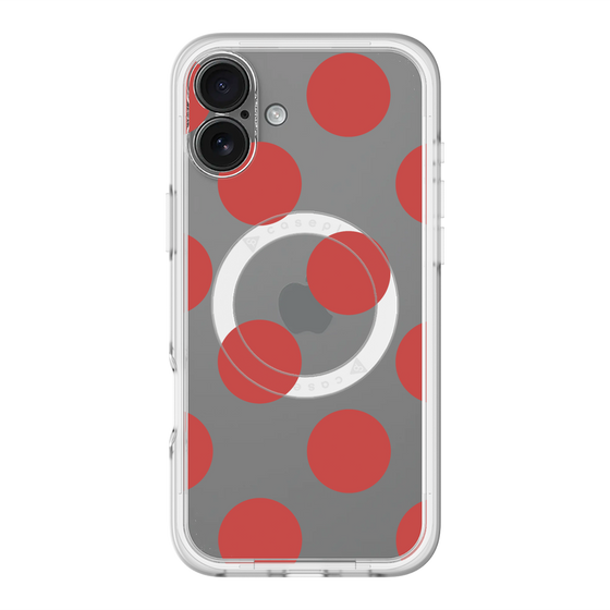 スリムプロテクションプレミアムケース with MagSafe［ シンプルドット - Red ］