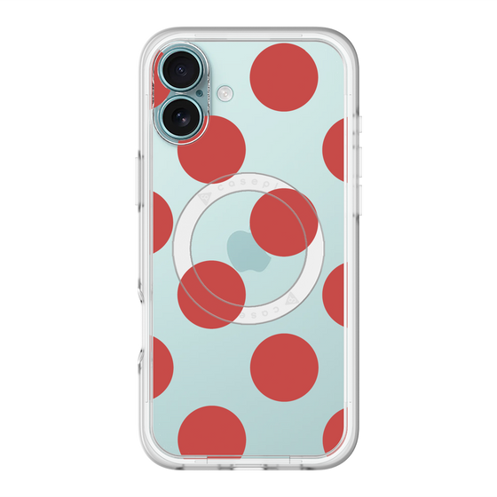 スリムプロテクションプレミアムケース with MagSafe［ シンプルドット - Red ］