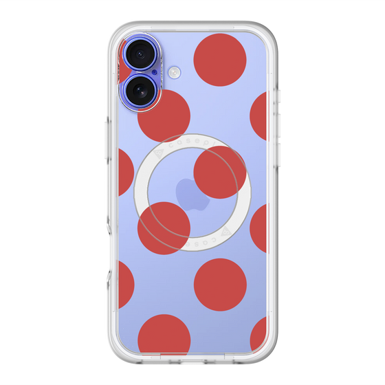 スリムプロテクションプレミアムケース with MagSafe［ シンプルドット - Red ］